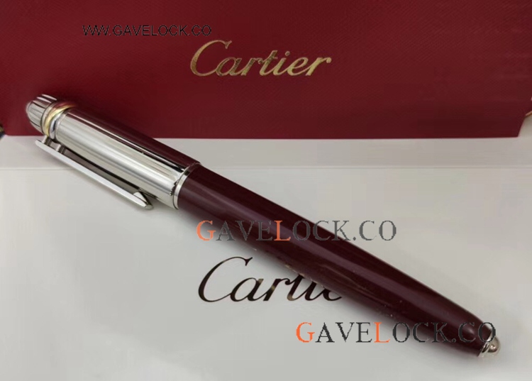 AAA Quality Replica Cartier Pasha Rollerball Pen Silver And Red